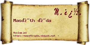 Masáth Éda névjegykártya